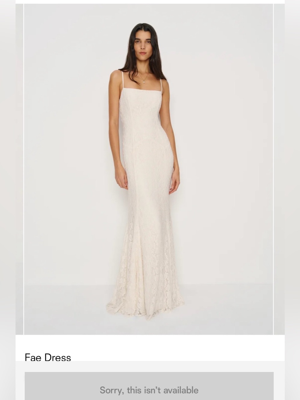 Reformation Fae Lace Slip Gown - Size 8